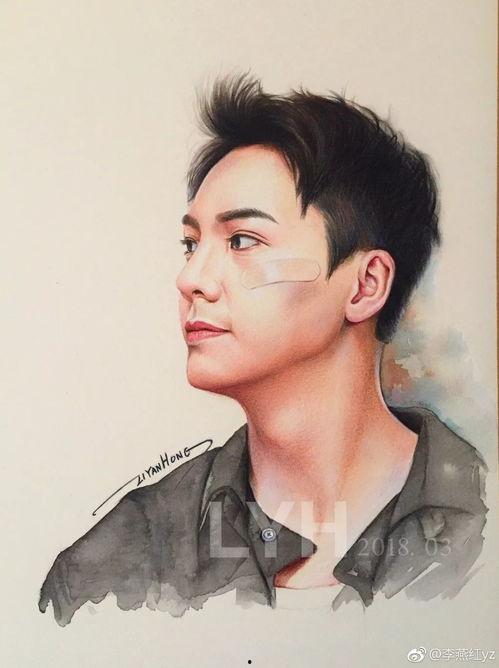 彩铅画明星男明星,彩铅描绘的明星风采